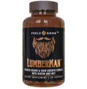 Promocion de Minoxidil Kirkland con Lumberman biotina barba