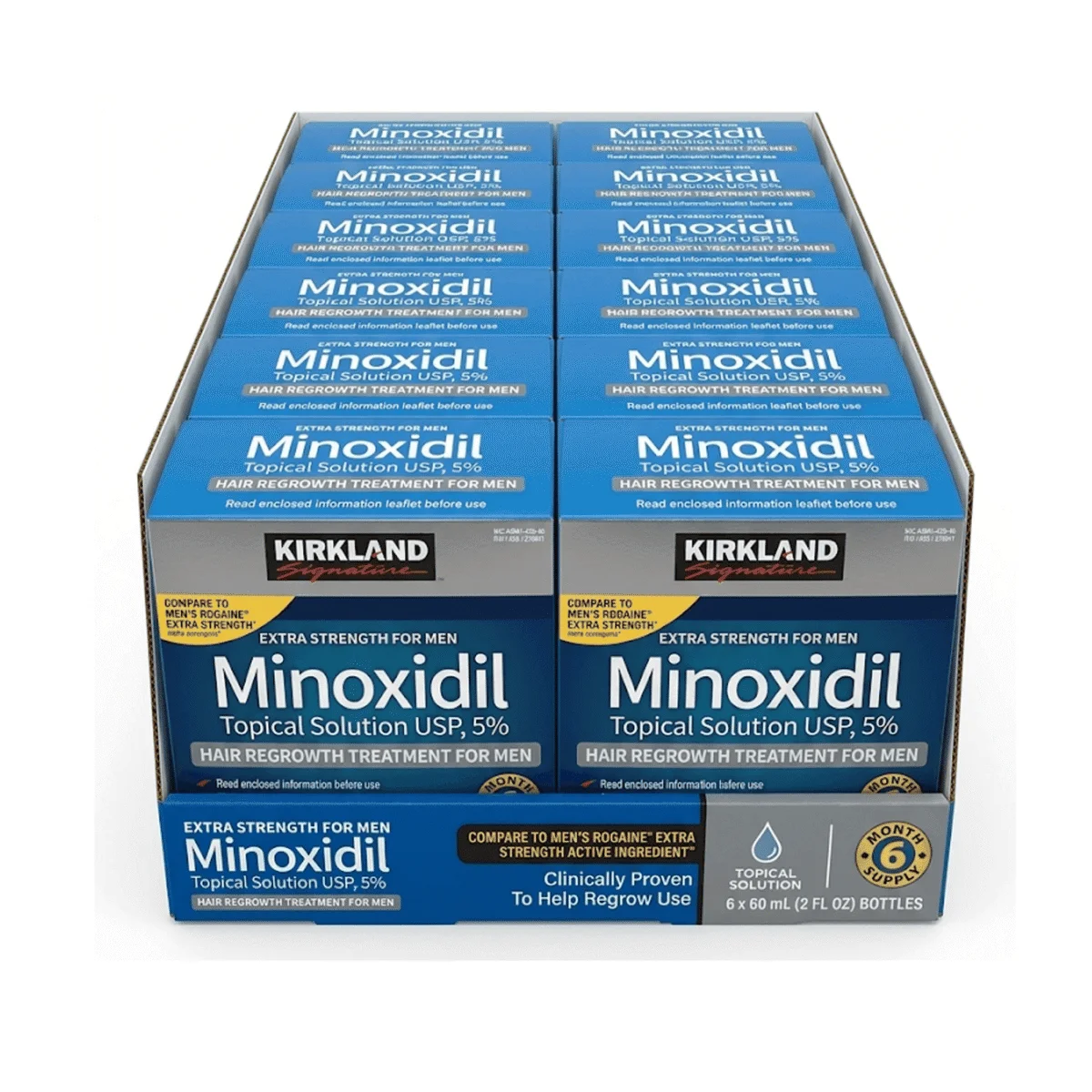 caja de 12 cajas de minoxidil kirkland por mayoreo