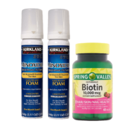 oferta de minoxidil kirkland espuma y biotina