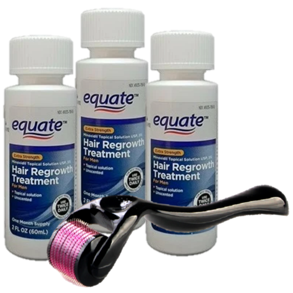 Equate minoxidil 3 meses con Dermaroller