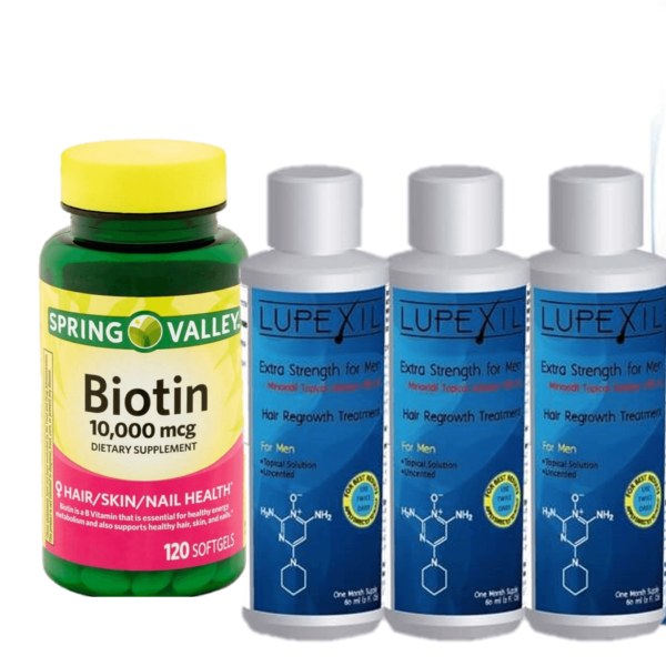 Lupexil 5% y Biotina Spring Valley minoxidil 3 meses